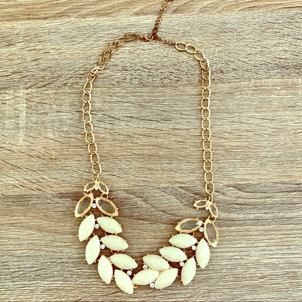 Off white and gold statement necklace